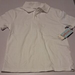 Cat & Jack White Kids Polo Shirt Size Sm. 6/7